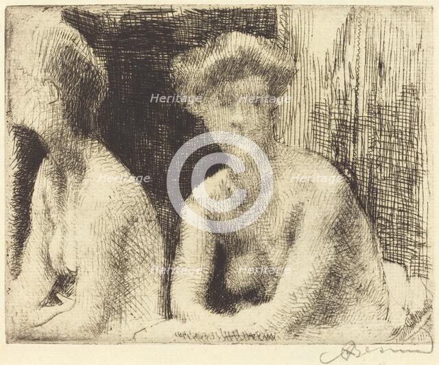 Nude Woman by a Looking Glass (Femme Nue Auprès d'une Glace), 1889. Creator: Paul Albert Besnard.