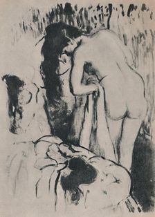 Nude Woman Dressing c. 1890, (1946). Artist: Edgar Degas
