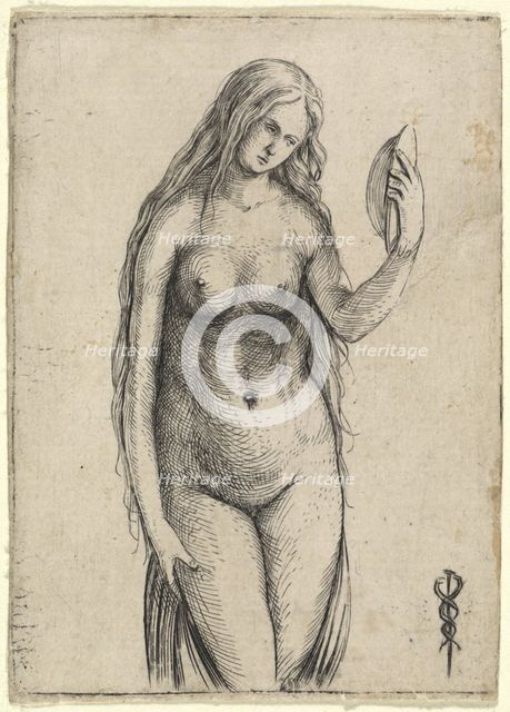 Nude Woman Holding a Mirror (Allegory of Vanitas), c. 1503/1504. Creator: Jacopo de' Barbari.