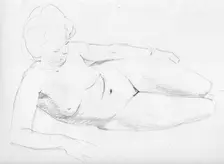 Nude woman reclining, c1950. Creator: Shirley Markham