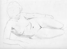 Nude woman reclining, c1950. Creator: Shirley Markham