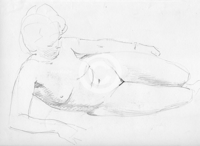 Nude woman reclining, c1950. Creator: Shirley Markham.