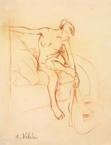 Nude Woman Seated on a Bed, first third 20th century. Creator: Suzanne Valadon (French, 1865-1938)