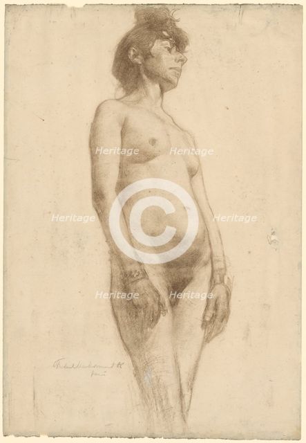 Nude Woman Standing, 1885. Creator: Frederick William MacMonnies (American, 1863-1937).