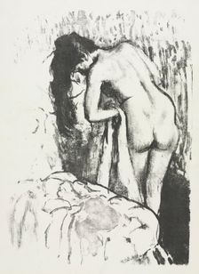 Nude Woman Standing, Drying Herself, 1891-1892. Creator: Edgar Degas (French, 1834-1917)