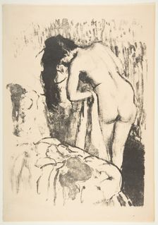 Nude Woman Standing, Drying Herself, 1891-92. Creator: Edgar Degas