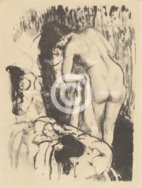 Nude Woman Standing, Drying Herself (Femme nue debout, a sa toilette), c. 1890. Creator: Edgar Degas.
