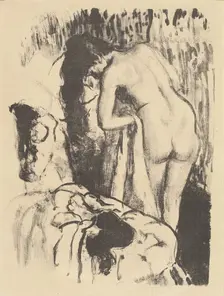 Nude Woman Standing, Drying Herself (Femme nue debout, a sa toilette), c. 1890. Creator: Edgar Degas
