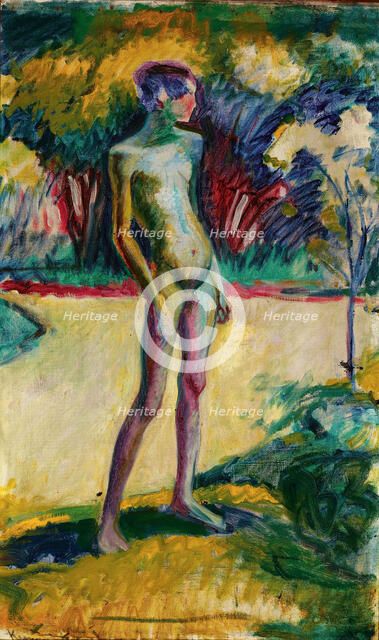 Nude Boy in the garden of Nyerges, c. 1909.