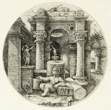 Nude Child Seated, 1520/30. Creator: Jean de Gourmont