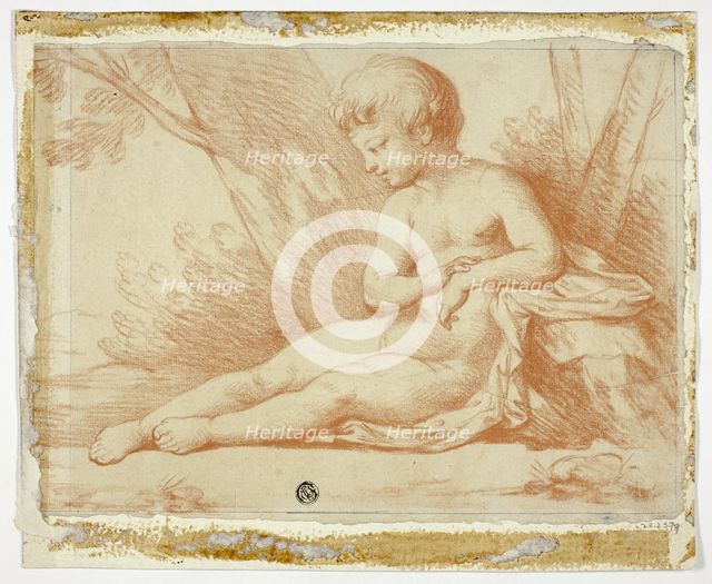 Nude Child Seated Under Trees, n.d. Creator: Unknown.