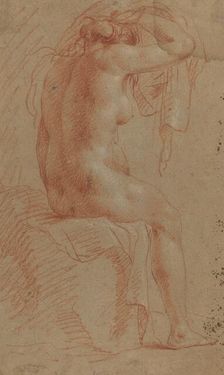 Nude Female Figure [verso], 17th century. Creator: Unknown
