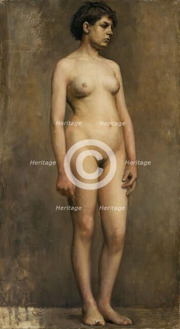 Nude Female Model, 1891. Creator: Pekka Halonen.