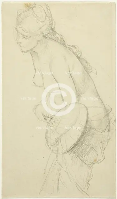 Nude Figure Holding a Fan, n.d. Creator: Unknown.