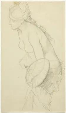 Nude Figure Holding a Fan, n.d. Creator: Unknown