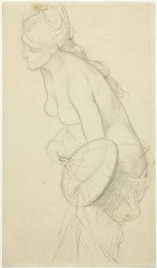 Nude Figure Holding a Fan, n.d. Creator: Unknown