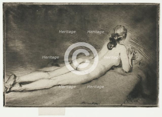 Nude Figure Lying Down, 1906. Creator: Theodore Roussel.