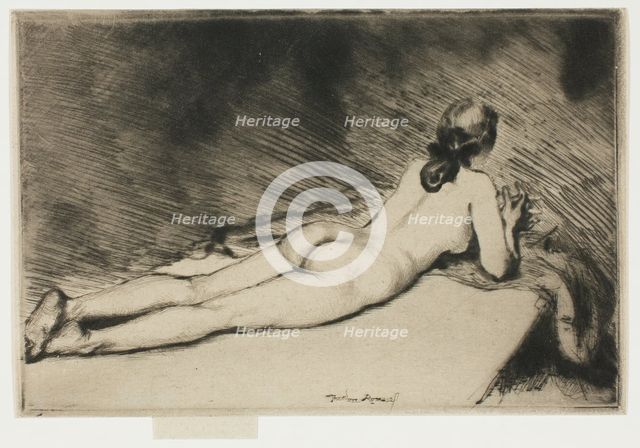 Nude Figure Lying Down, 1906. Creator: Theodore Roussel.