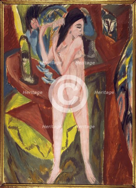 Nude from the Back with Mirror and Man.
