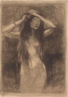 Nude Girl Combing Her Hair, 1887. Creator: Paul Albert Besnard