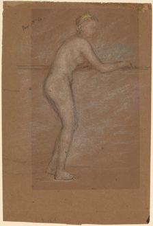 Nude Leaning on a Rail [recto], 1871/1874. Creator: James Abbott McNeill Whistler