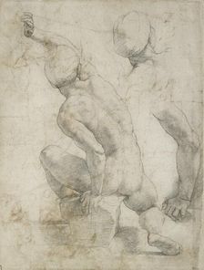 Nude Man seated on a Stone, early 16th century. Artist: Raphael