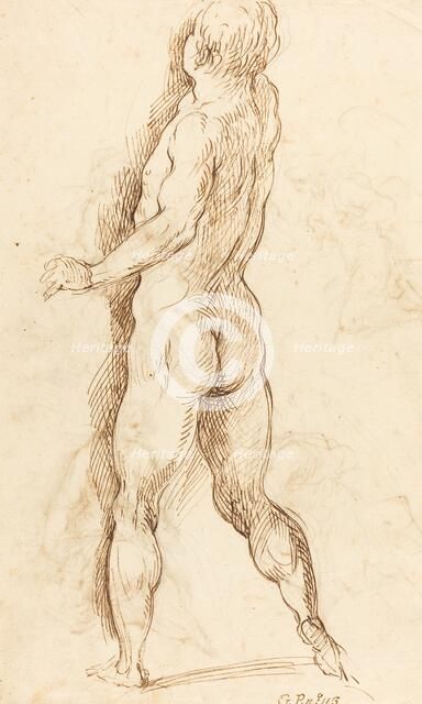 Nude Man Seen from Behind [verso]. Creator: Jacopo Palma.