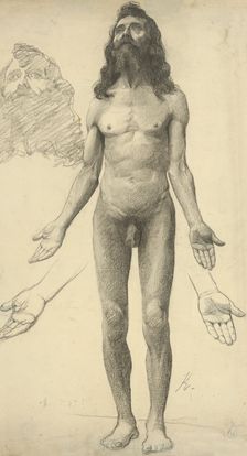 Nude man with a beard, 1910-1915. Creator: Ferdinand Katona