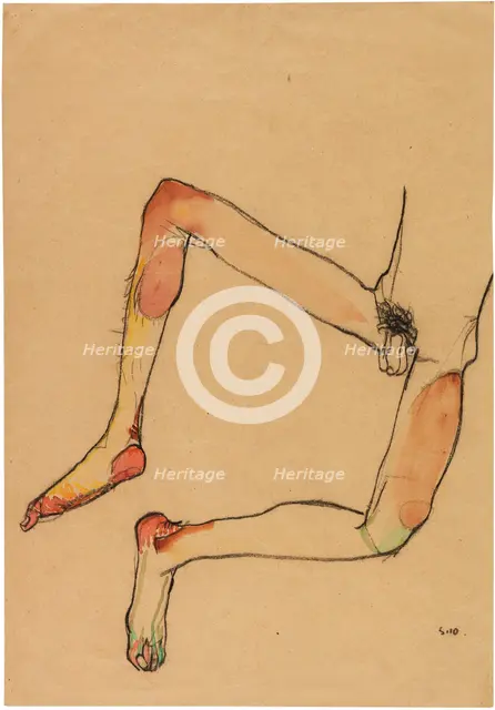 Nude male abdomen, 1910. Creator: Schiele, Egon (1890-1918).