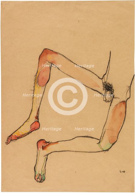 Nude male abdomen, 1910. Creator: Schiele, Egon (1890-1918).