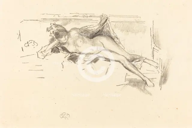 Nude Model, Reclining, 1893. Creator: James Abbott McNeill Whistler.