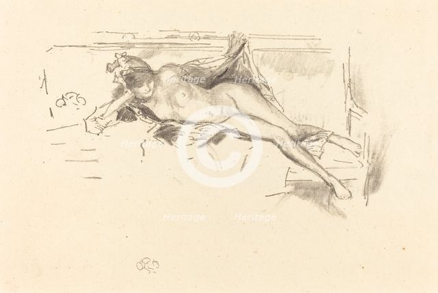 Nude Model, Reclining, 1893. Creator: James Abbott McNeill Whistler.