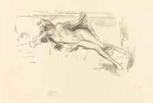 Nude Model, Reclining, 1893. Creator: James Abbott McNeill Whistler