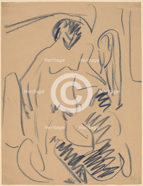 Nude on the Beach, 1910. Creator: Ernst Kirchner.