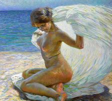 Nude on the beach. Creator: Piccioni, Gino (1873-1941)