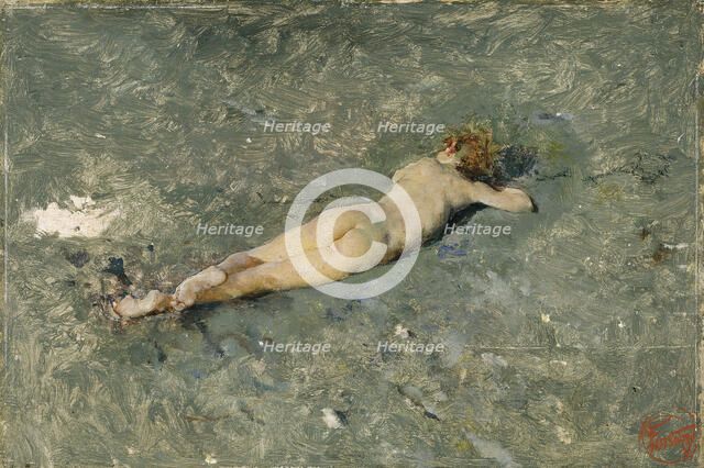Nude on the Beach at Portici, 1874. Artist: Fortuny, Marià (1838-1874)