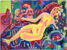 Nude on a Divan, 1924. Creator: Kirchner; Ernst Ludwig (1880-1938)