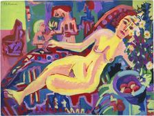 Nude on a Divan, 1924. Creator: Kirchner; Ernst Ludwig (1880-1938)