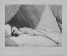 Nude Reclining on Curtained Bed [Emma Hamilton (?)], November 1, 1797. Creator: Attributed to Adam Buck (Irish, Cork 1759-1833)