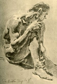 Nude seated 1715-1716, (1928). Artist: Giovanni Battista Tiepolo