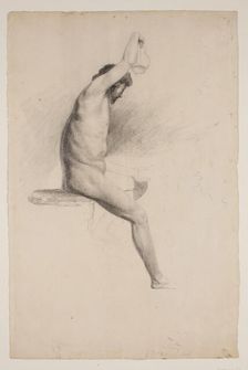 Nude Seated Male Figure, c1832. Creator: Thomas Cole