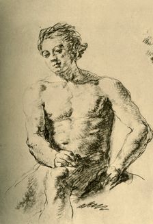 Nude seated mid 18th century, (1928). Artist: Giovanni Battista Tiepolo
