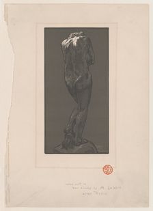 Nude statue, seen from behind, ca. 1902. Creator: Auguste Lepere
