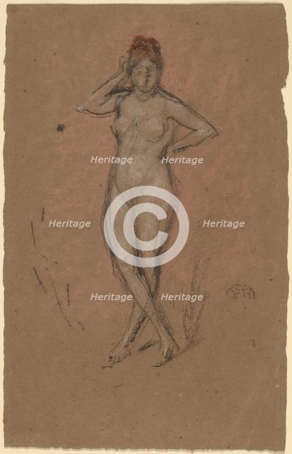 Nude Standing with Legs Crossed, c. 1878. Creator: James Abbott McNeill Whistler.