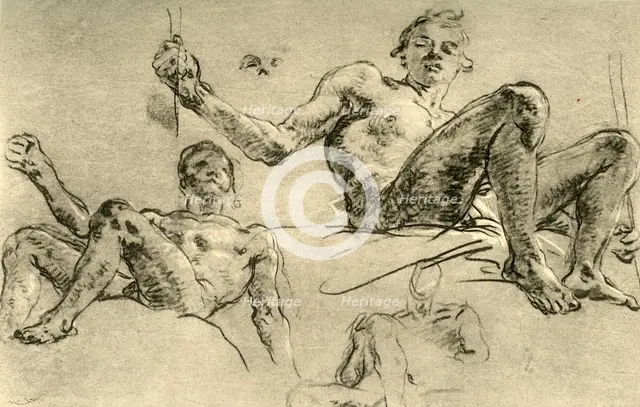 'Nude Studies', mid 18th century, (1928). Artist: Giovanni Battista Tiepolo.