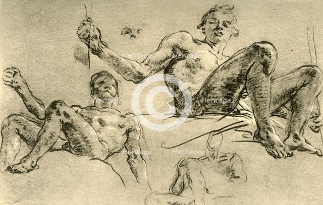 'Nude Studies', mid 18th century, (1928). Artist: Giovanni Battista Tiepolo.