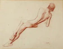 Nude study: Ida Rubinstein, 1916. Creator: Bakst, Léon (1866-1924)