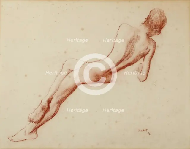 Nude study: Ida Rubinstein, 1916. Creator: Bakst, Léon (1866-1924).