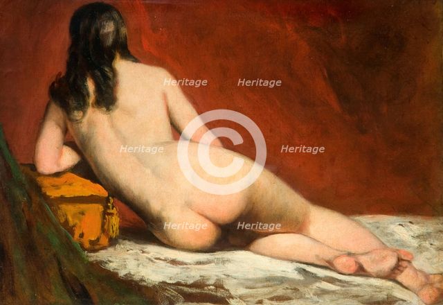 Nude Study Of A Reclining Woman, 1849. Creator: William Etty.