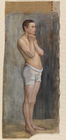 Nude Study, Standing Boy, 1903. Creator: Maria Wiik